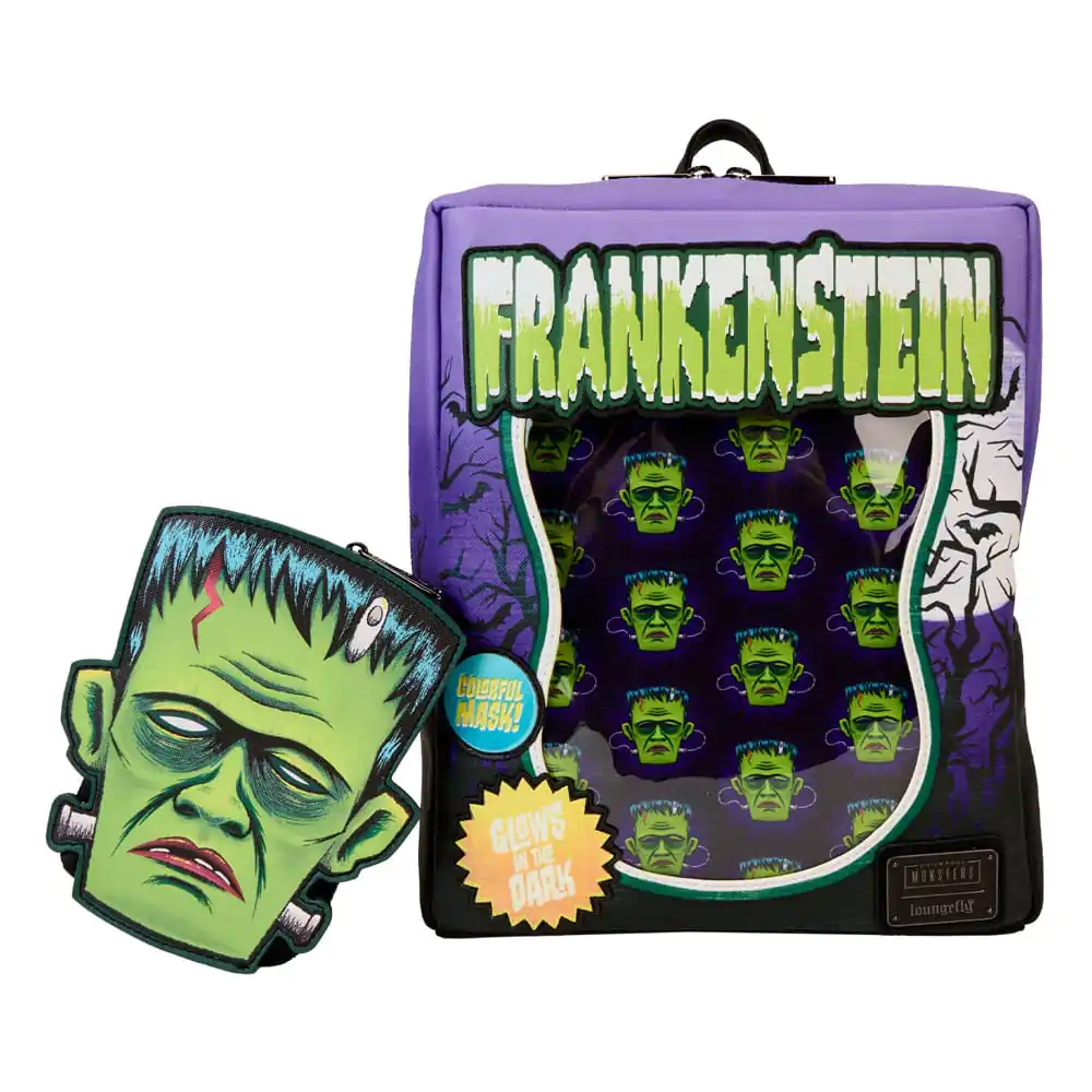 Uniwersalne Potwory od Loungefly Mini Plecak Frankenstein Neon Mask zdjęcie produktu