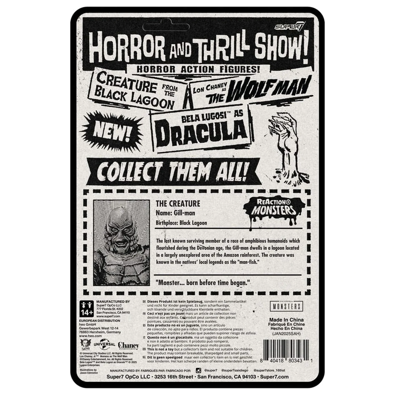 Universal Monsters ReAction+ Figurka Wave 1 Creature from the Black Lagoon 10 cm zdjęcie produktu