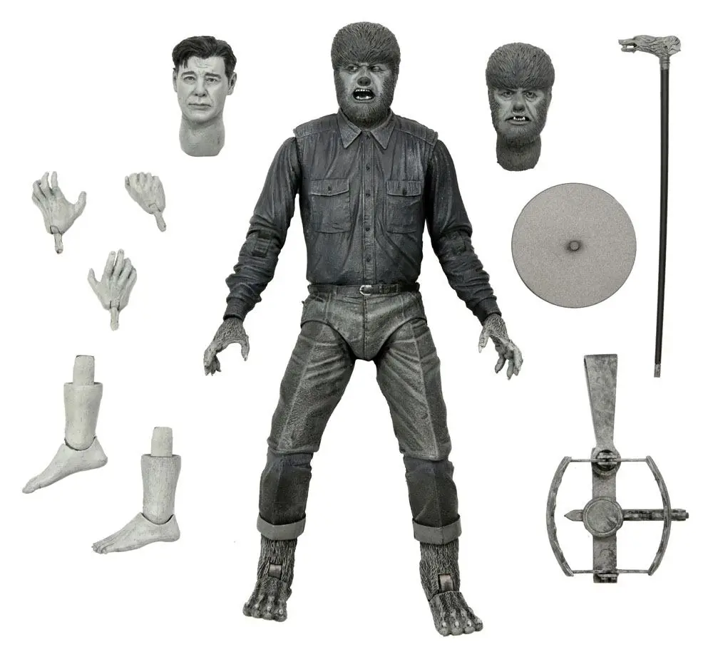 Universal Monsters Figurka Akcji Ultimate The Wolf Man (Black & White) 18 cm zdjęcie produktu