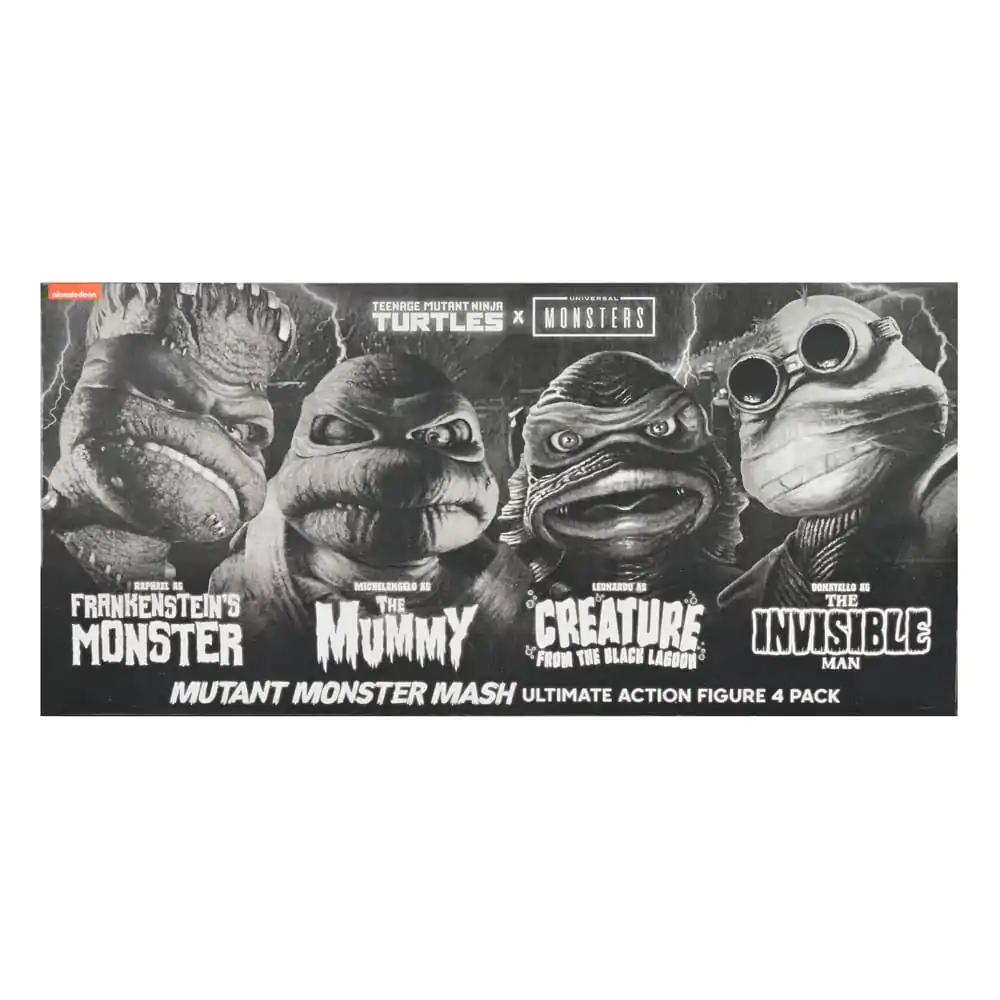 Universal Monsters x Teenage Mutant Ninja Turtles Figurki Akcji 4-Pack Żółwie Czarno-Białe 18 cm zdjęcie produktu