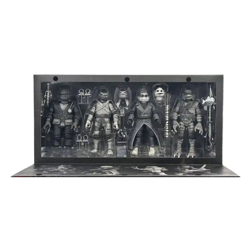 Universal Monsters x Teenage Mutant Ninja Turtles Figurki Akcji 4-Pack Żółwie Czarno-Białe 18 cm zdjęcie produktu