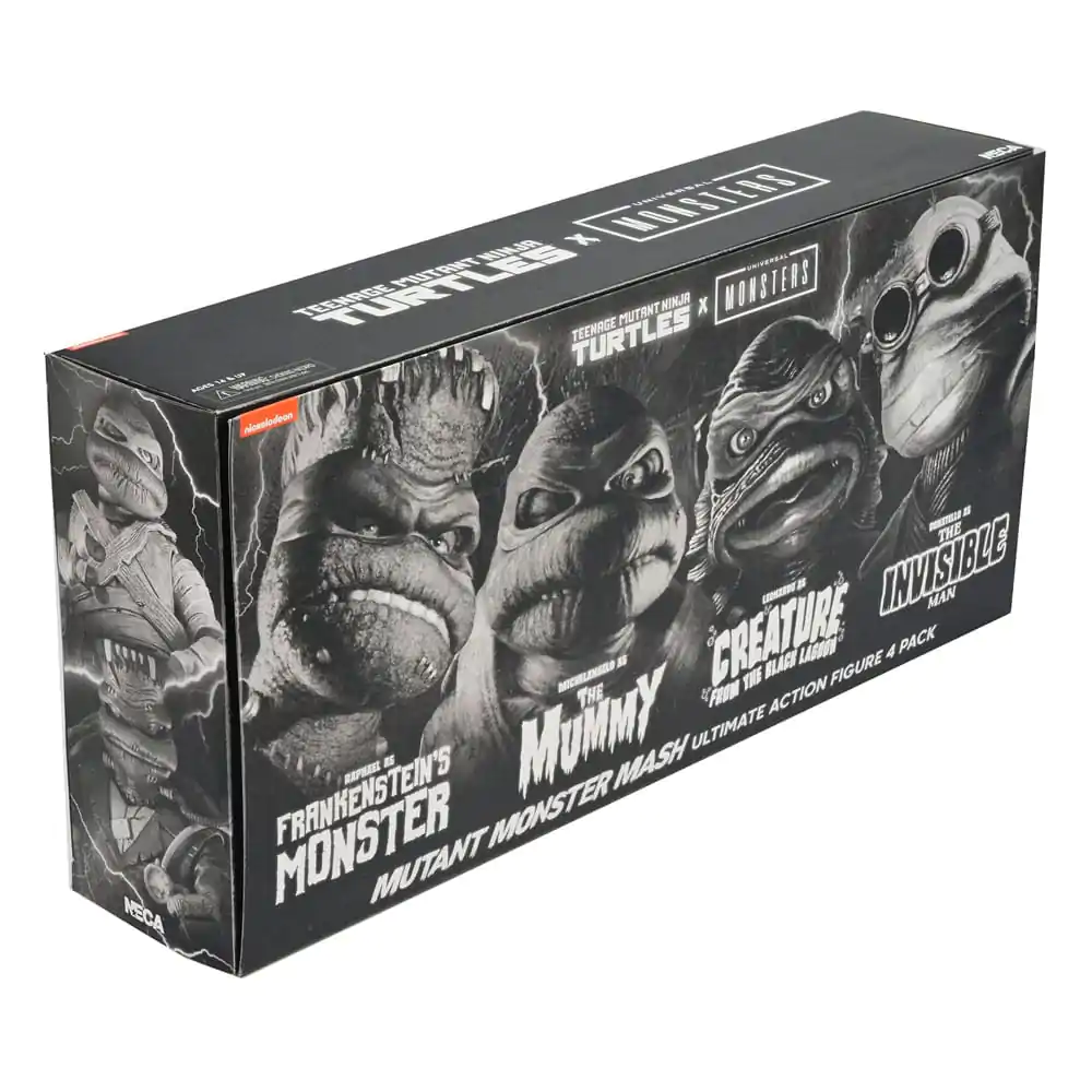 Universal Monsters x Teenage Mutant Ninja Turtles Figurki Akcji 4-Pack Żółwie Czarno-Białe 18 cm zdjęcie produktu