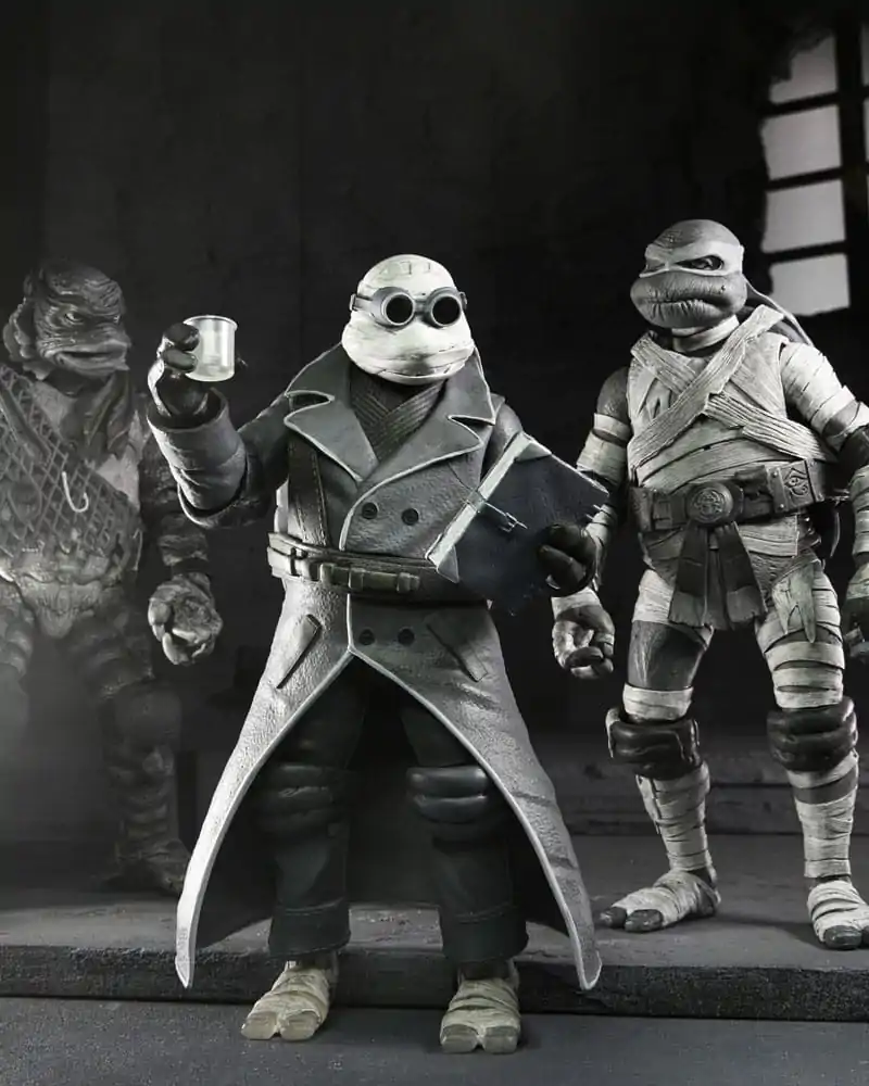 Universal Monsters x Teenage Mutant Ninja Turtles Figurki Akcji 4-Pack Żółwie Czarno-Białe 18 cm zdjęcie produktu