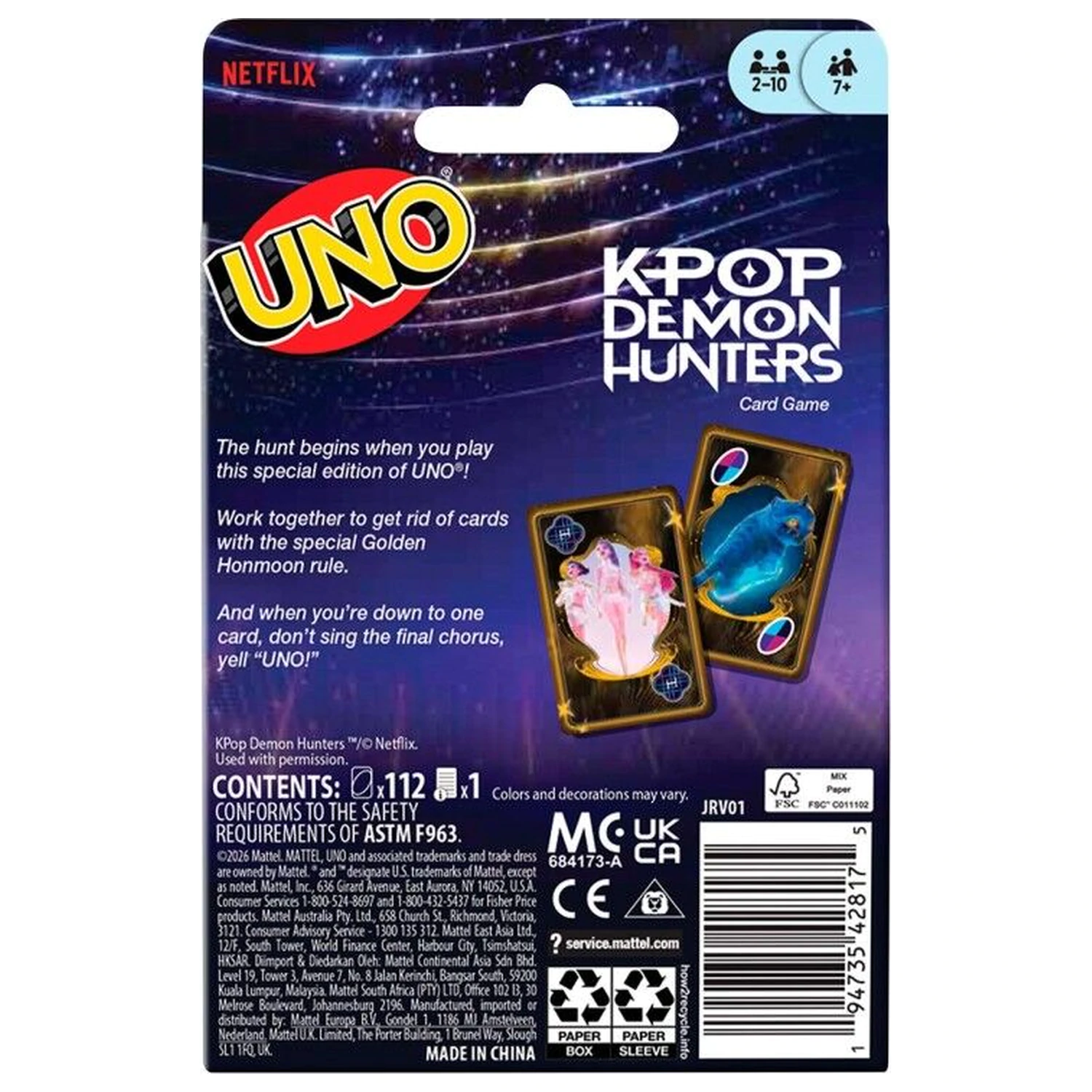 UNO K-Pop Demon Hunters gra karciana zdjęcie produktu