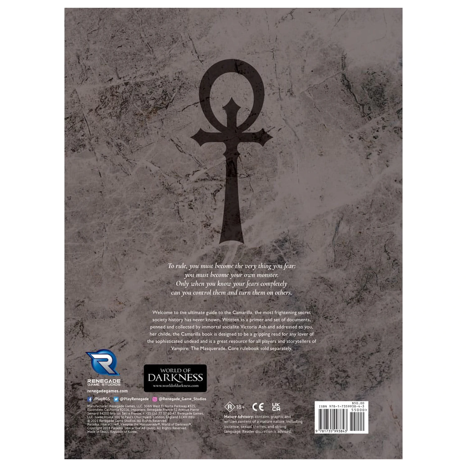 Vampire: The Masquerade 5th Edition RPG książka Camarilla Sourcebook *Wersja Angielska* zdjęcie produktu