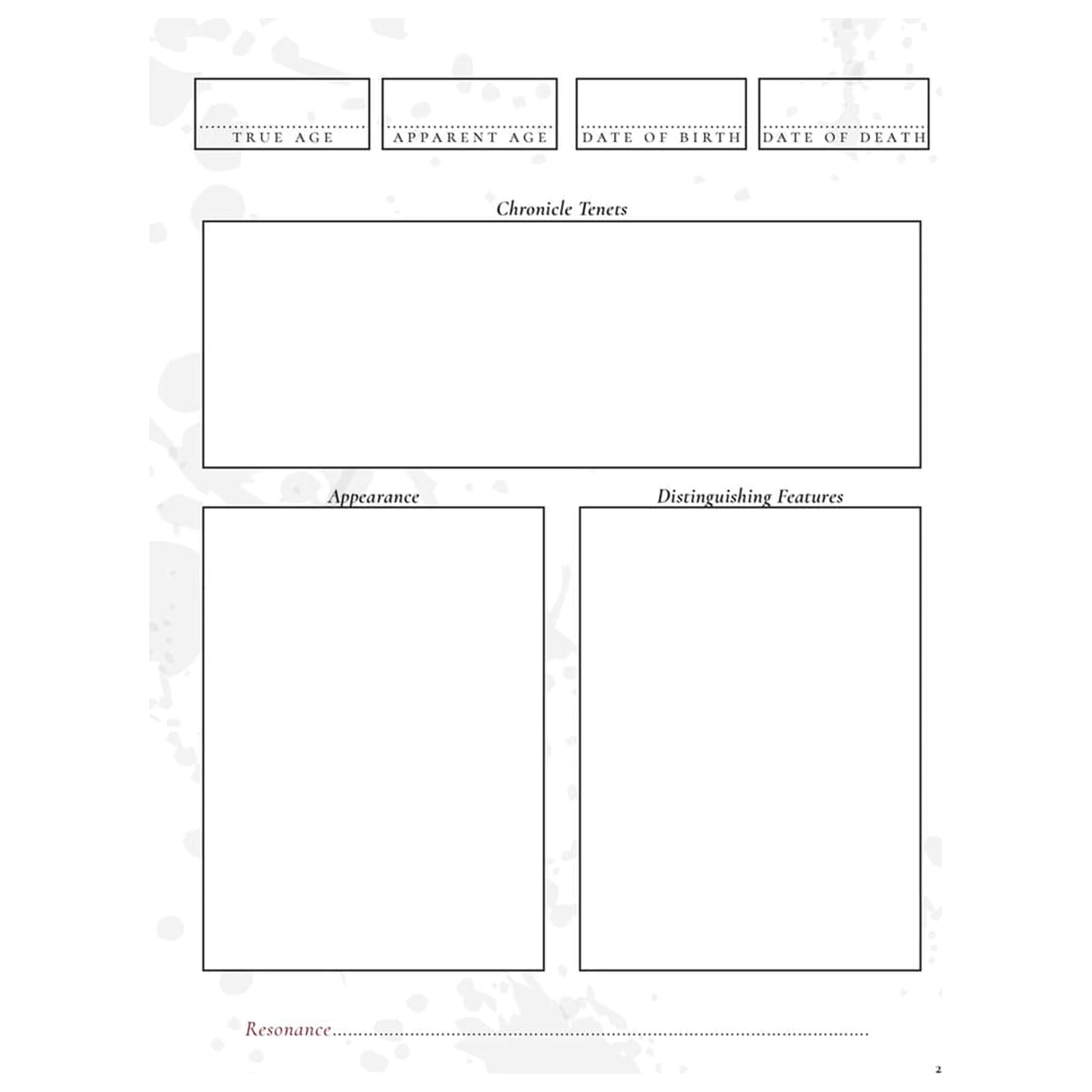 Vampire: The Masquerade 5th Edition RPG Notatnik Postaci Rozszerzony Notatnik Arkusza Postaci *Wersja angielska* zdjęcie produktu