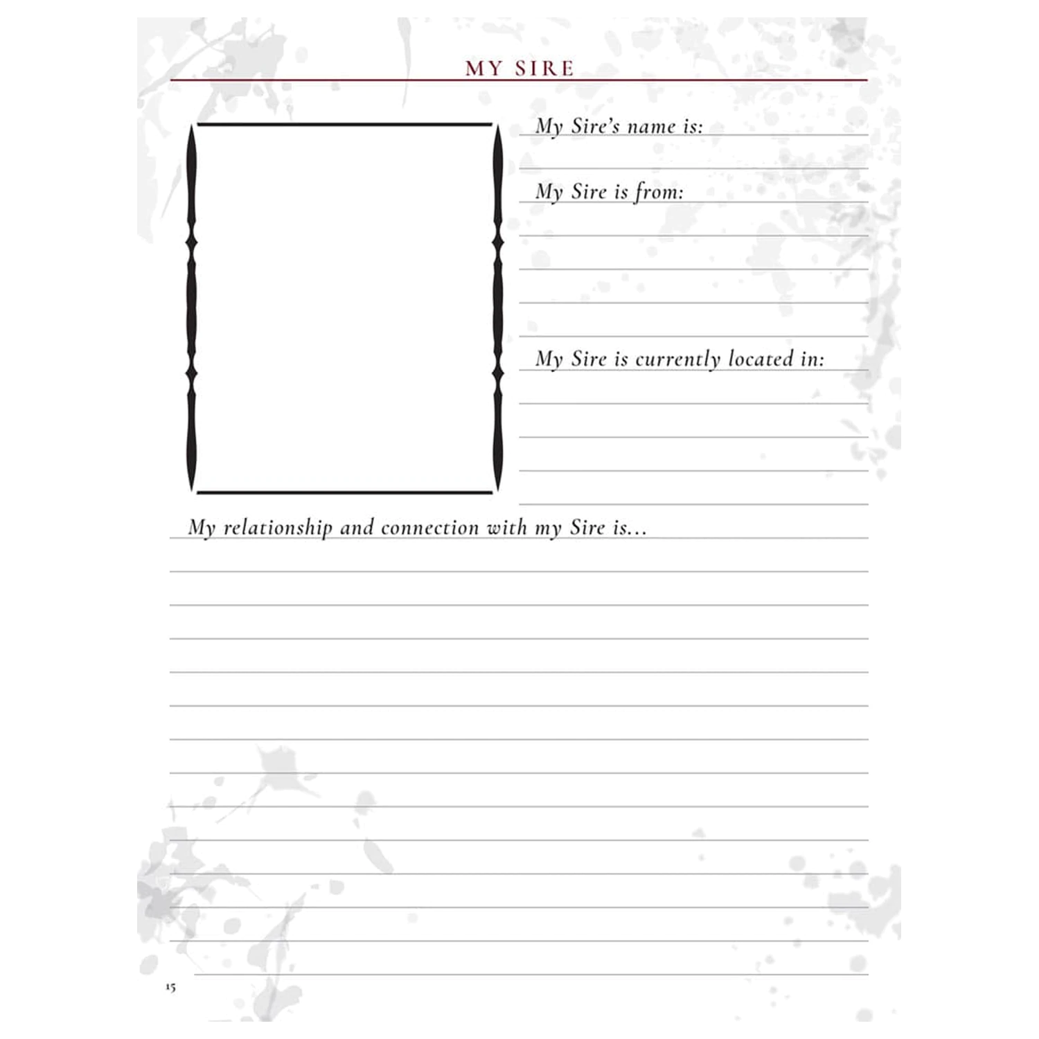 Vampire: The Masquerade 5th Edition RPG Notatnik Postaci Rozszerzony Notatnik Arkusza Postaci *Wersja angielska* zdjęcie produktu