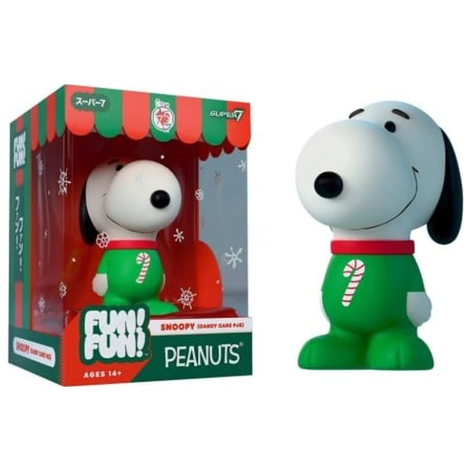 Vintage Peanuts Fun! Fun! Mini figurka fala 03 Holiday Snoopy (Candy Cane PJs) zdjęcie produktu