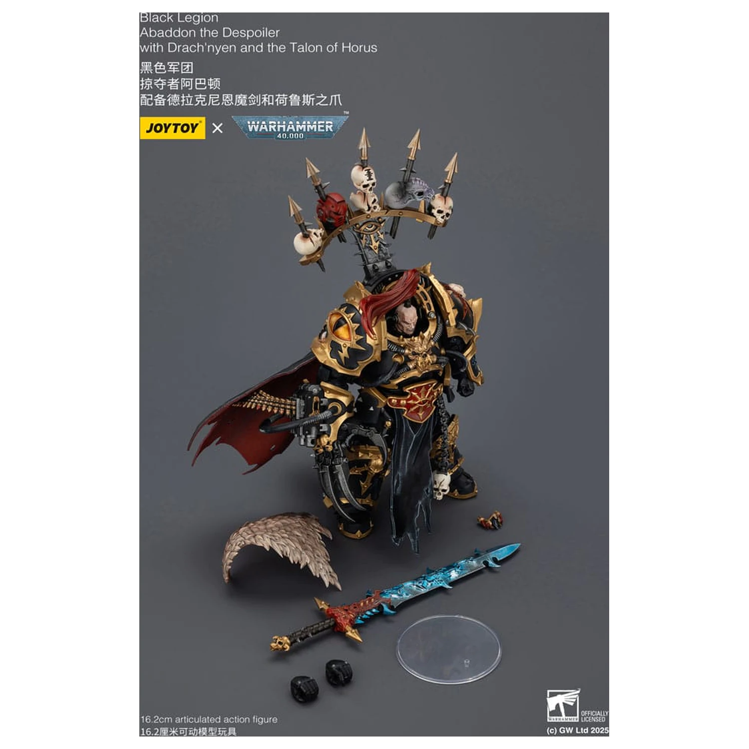 Warhammer 40,000 Figurka Akcji Black Legion Abaddon the Despoiler z Drach'nyen i Talo 16 cm zdjęcie produktu