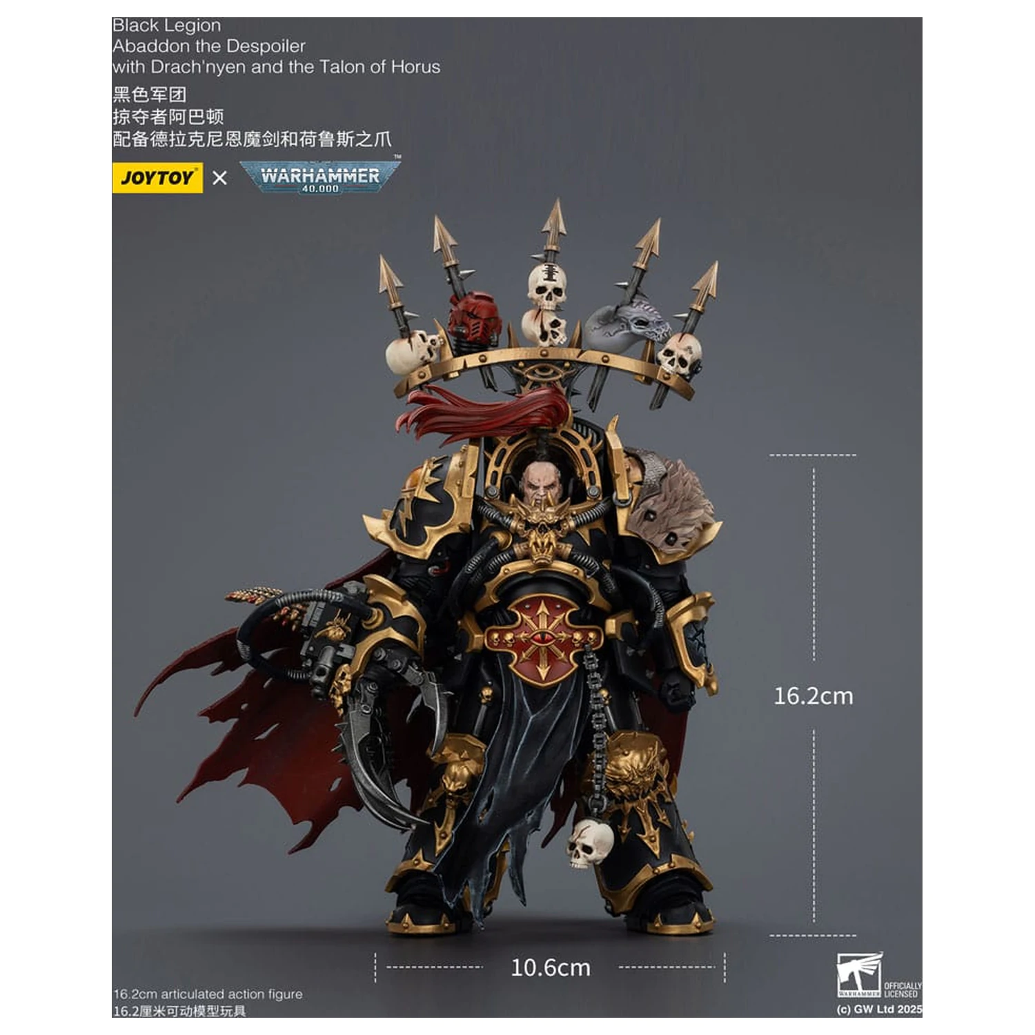 Warhammer 40,000 Figurka Akcji Black Legion Abaddon the Despoiler z Drach'nyen i Talo 16 cm zdjęcie produktu