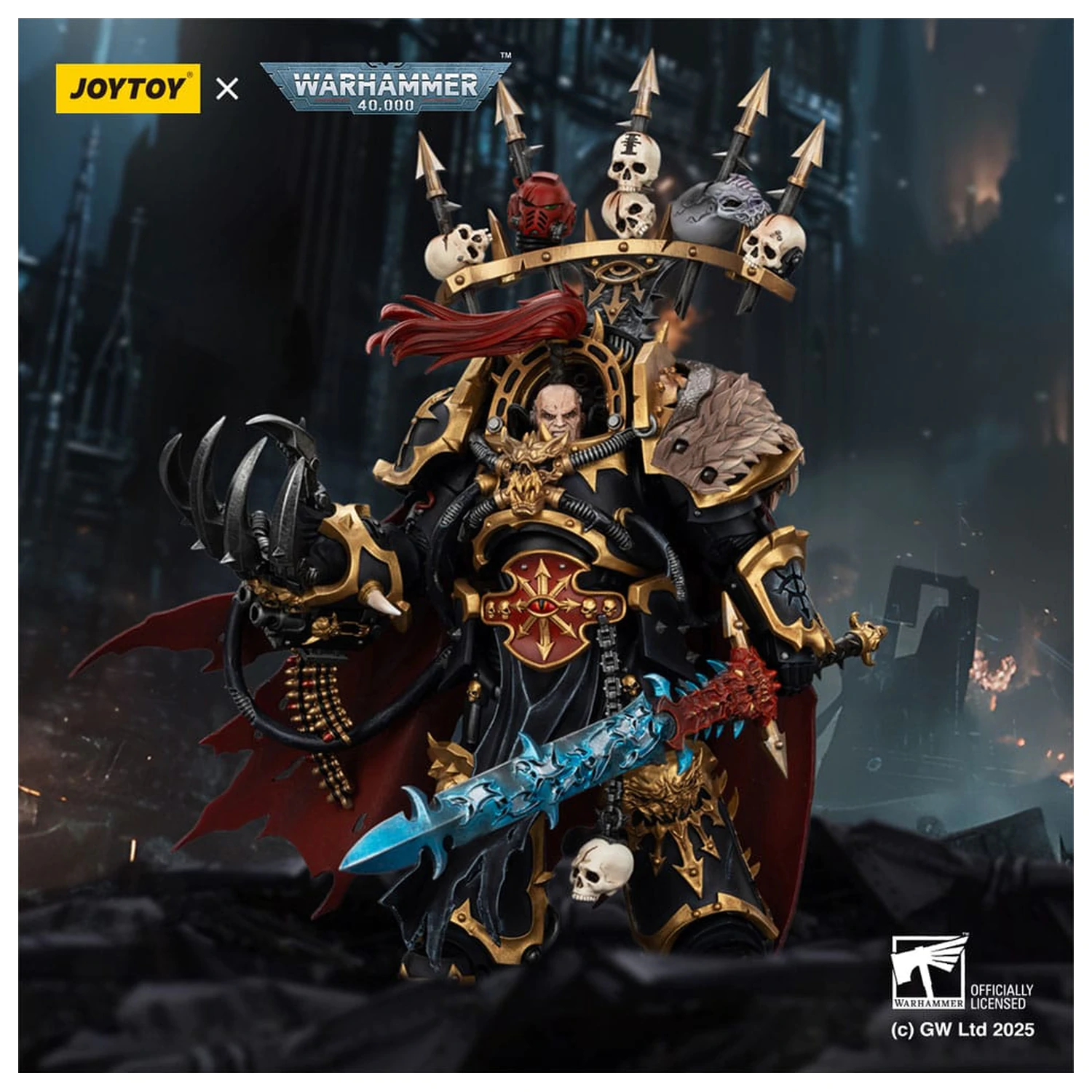 Warhammer 40,000 Figurka Akcji Black Legion Abaddon the Despoiler z Drach'nyen i Talo 16 cm zdjęcie produktu