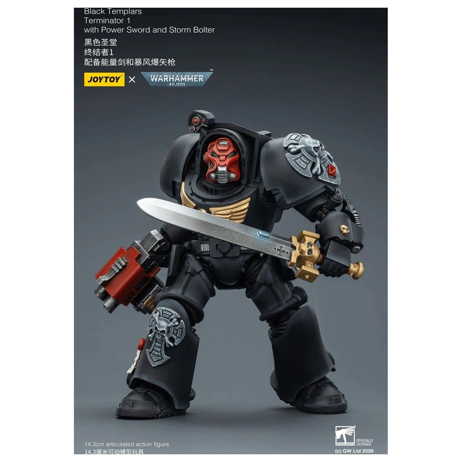 Warhammer 40,000 Action Figure Black Templars Terminator 1 z Power Sword i Storm Bolter 14 cm zdjęcie produktu