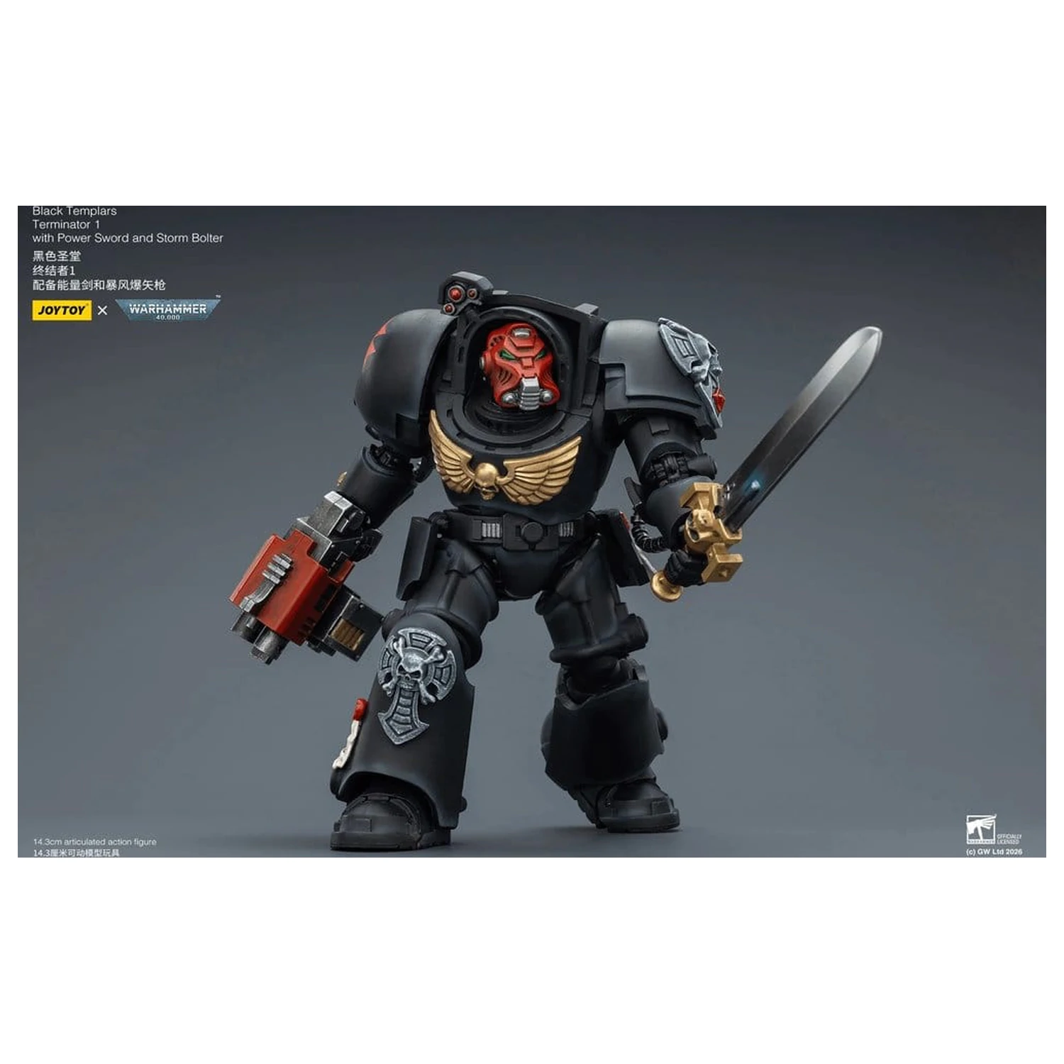 Warhammer 40,000 Action Figure Black Templars Terminator 1 z Power Sword i Storm Bolter 14 cm zdjęcie produktu