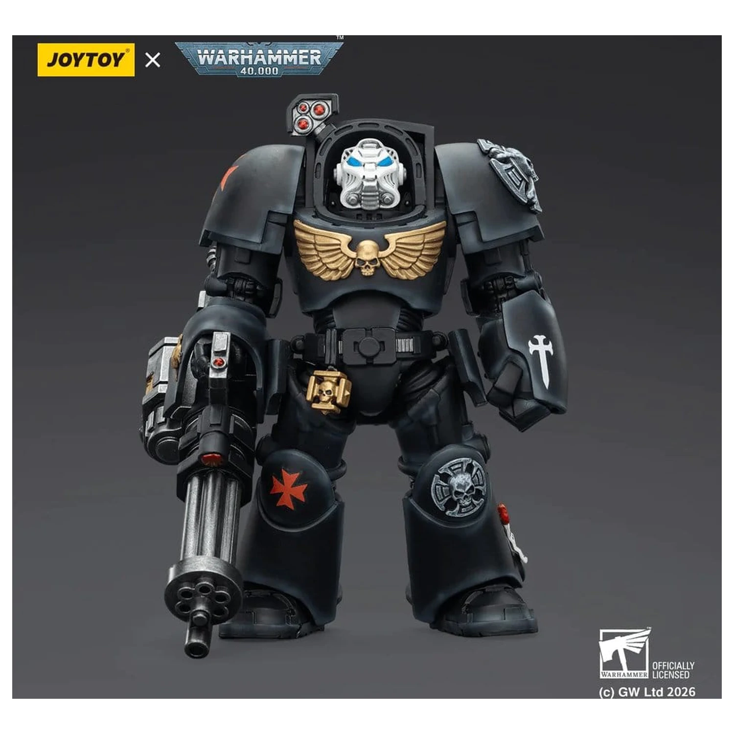 Warhammer 40,000 figurka akcji Black Templars Terminator 3 z Power Fist i Assault Cannon 14 cm zdjęcie produktu