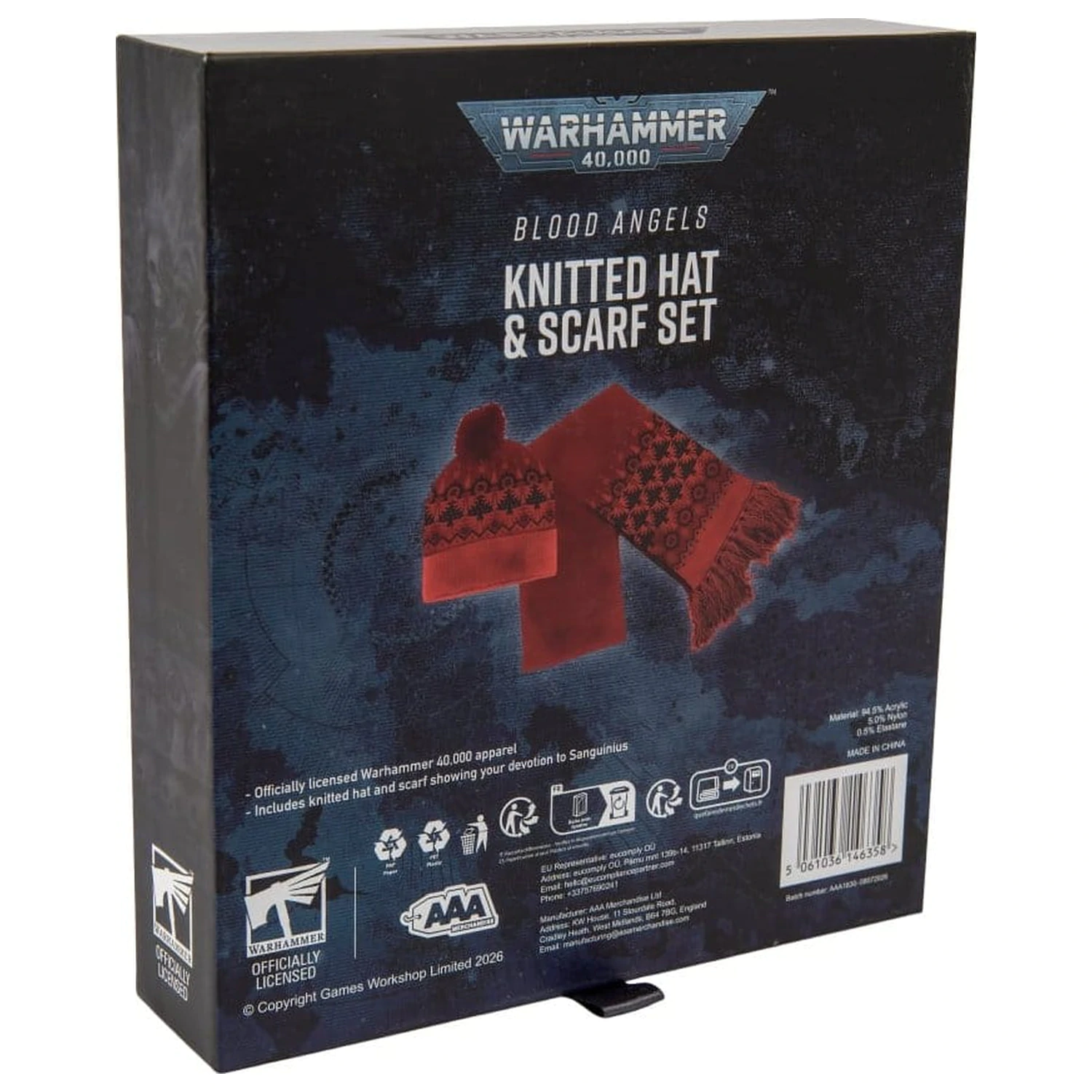 Zestaw dzianinowy czapka i szalik Warhammer 40,000 Blood Angels 27 cm zdjęcie produktu