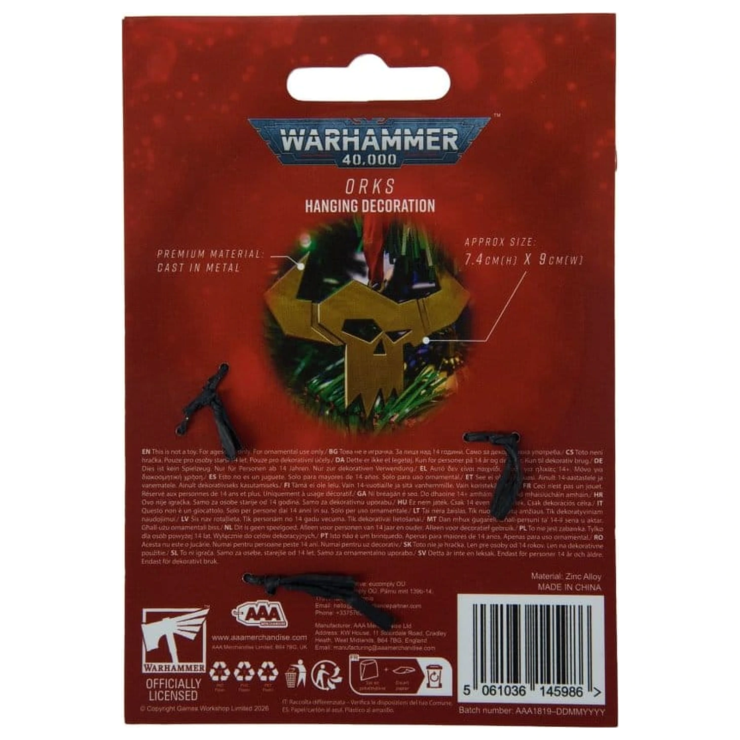 Warhammer 40,000 Wisząca dekoracja Orks 17 cm zdjęcie produktu