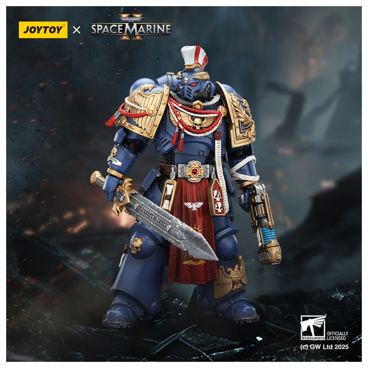 Warhammer 40,000: Space Marine 2 figurka Ultramarines Relic Primus Armour z pistoletem plazmowym i ostrzem bojowym 13 cm zdjęcie produktu
