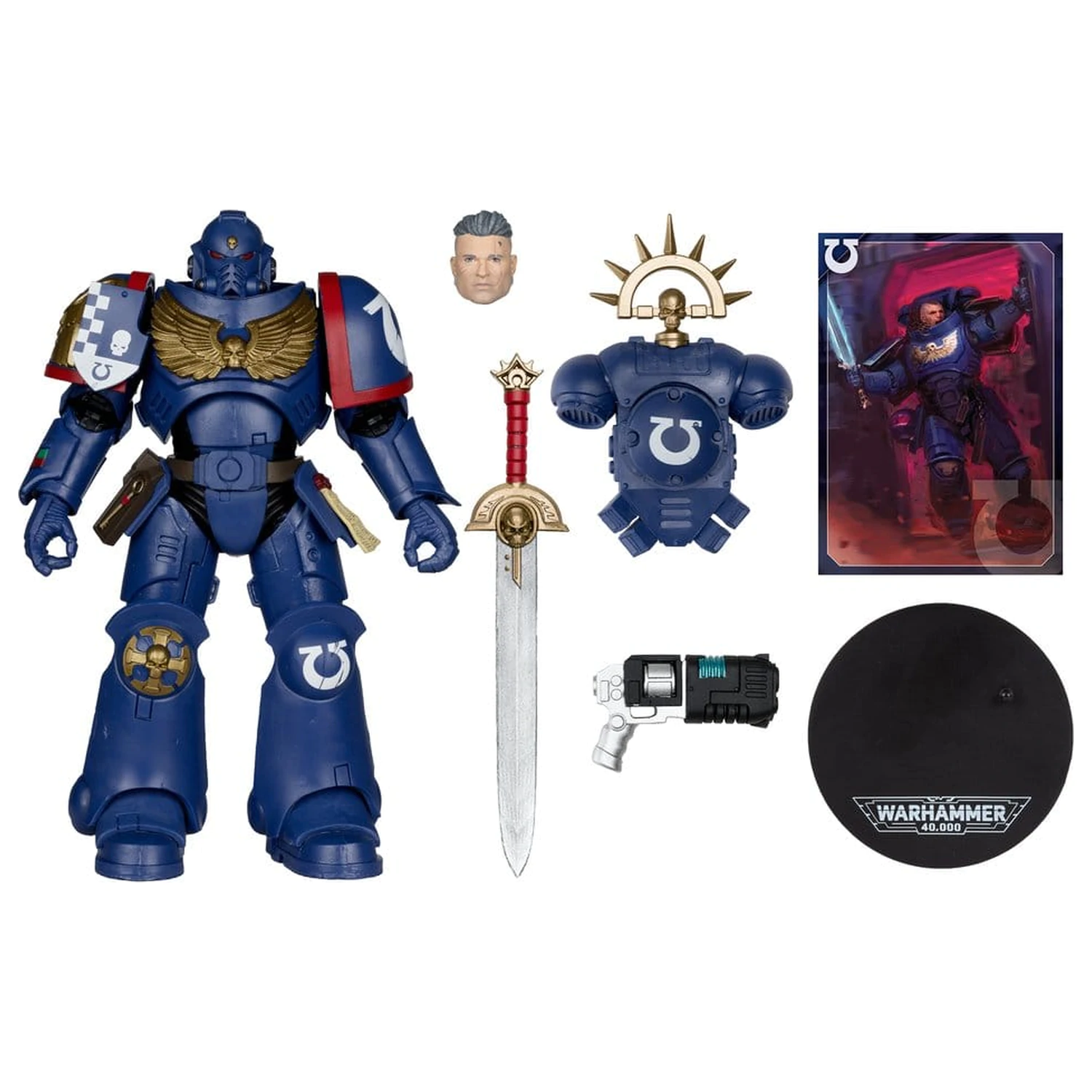 Warhammer 40,000 Total War figurka akcji Porucznik 3. Kompanii (Ultramarines) 18 cm zdjęcie produktu