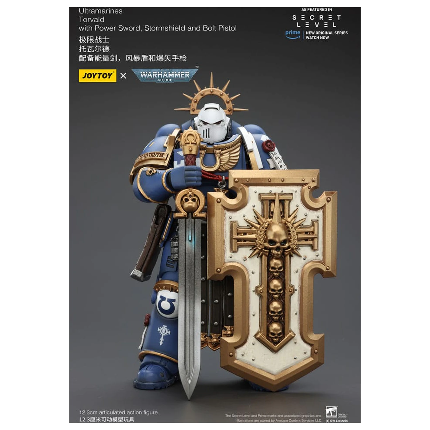 Warhammer 40,000 Action Figure Ultramarines Torvald z Power Sword, Stormshield i Bolt Pistol 13 cm zdjęcie produktu