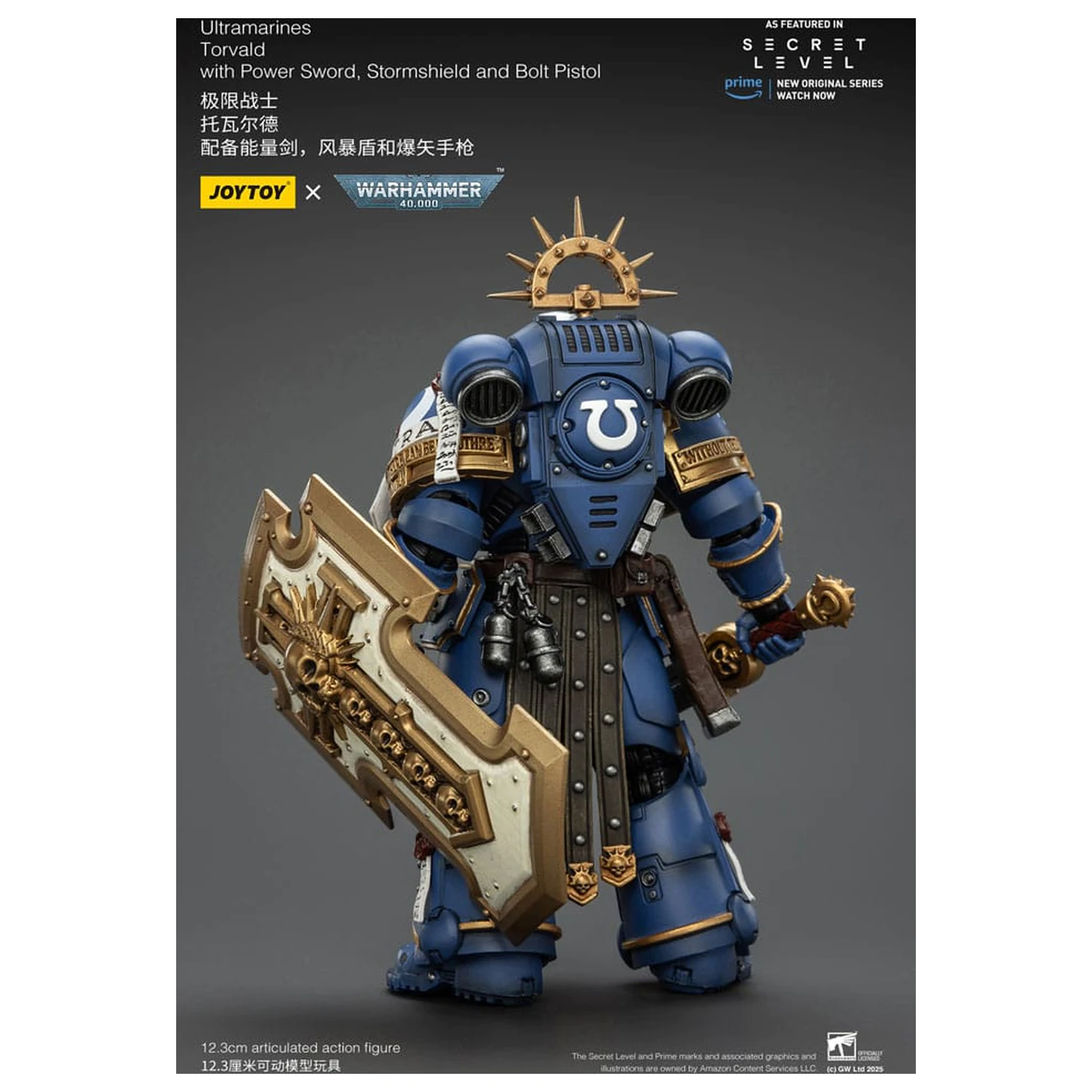 Warhammer 40,000 Action Figure Ultramarines Torvald z Power Sword, Stormshield i Bolt Pistol 13 cm zdjęcie produktu