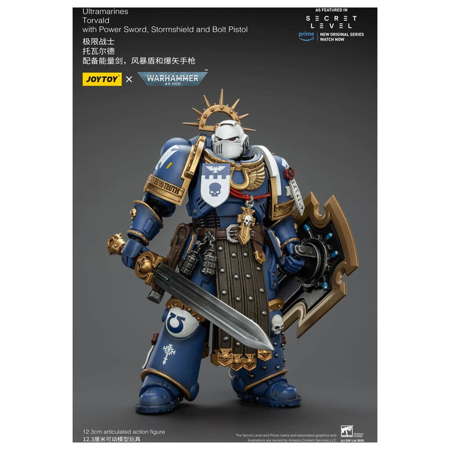 Warhammer 40,000 Action Figure Ultramarines Torvald z Power Sword, Stormshield i Bolt Pistol 13 cm zdjęcie produktu