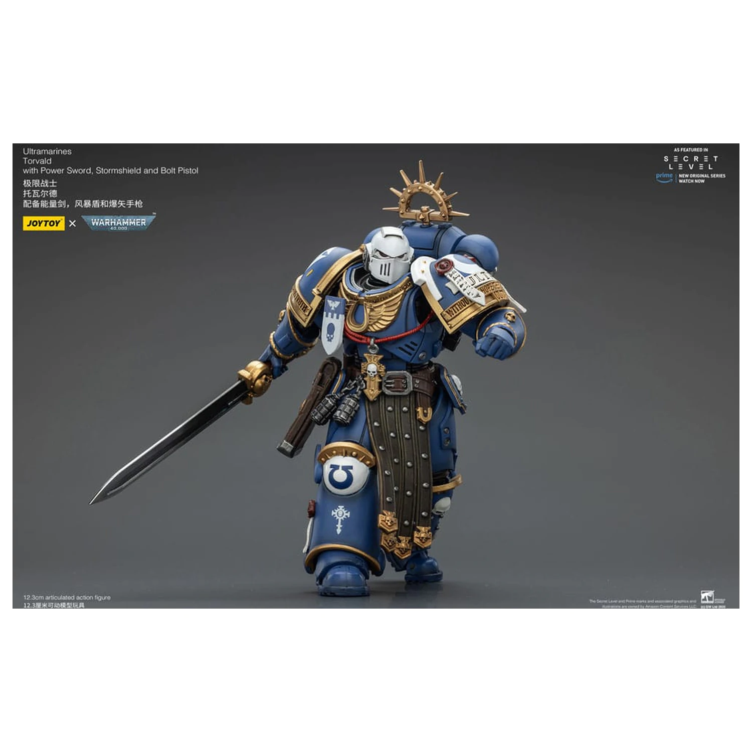 Warhammer 40,000 Action Figure Ultramarines Torvald z Power Sword, Stormshield i Bolt Pistol 13 cm zdjęcie produktu