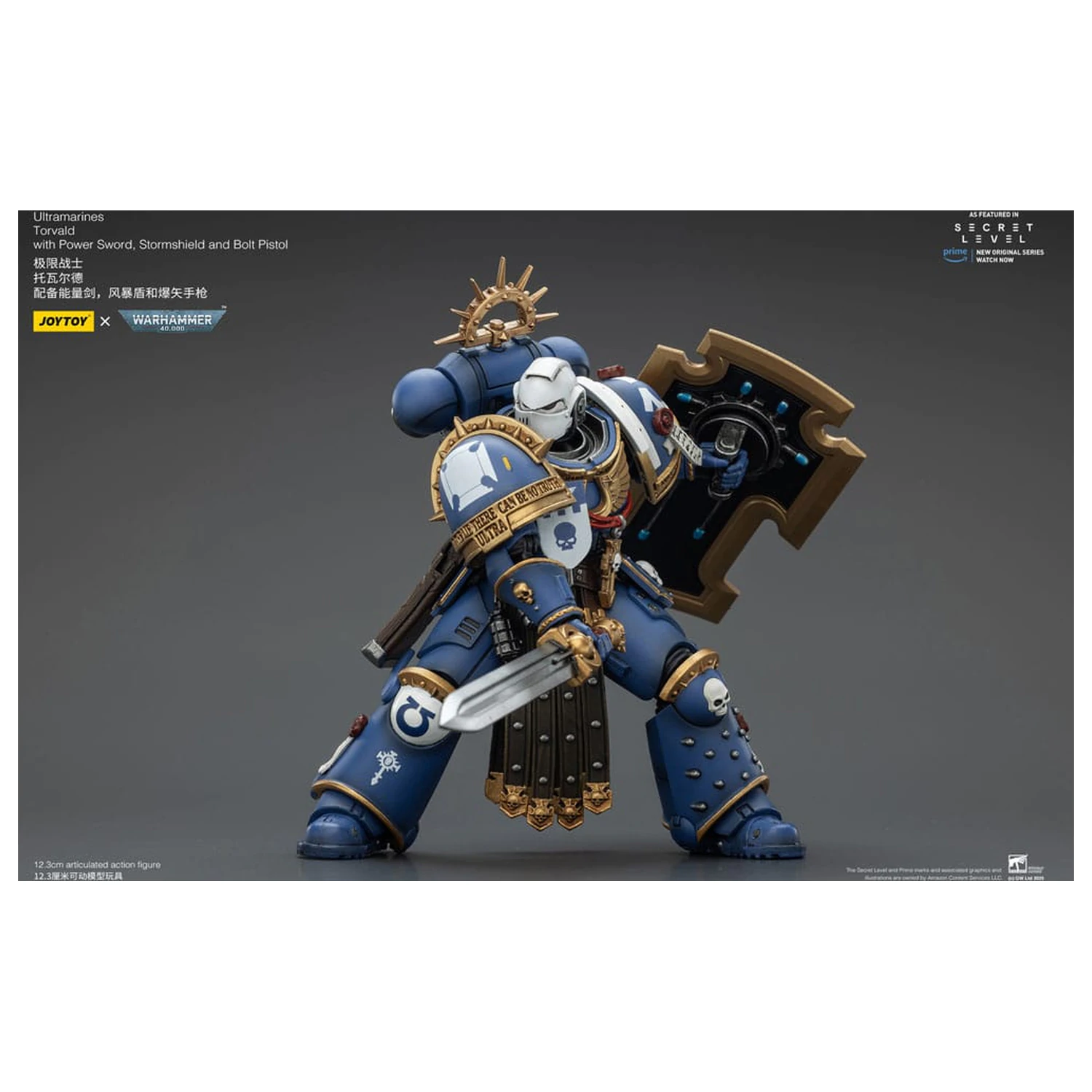 Warhammer 40,000 Action Figure Ultramarines Torvald z Power Sword, Stormshield i Bolt Pistol 13 cm zdjęcie produktu