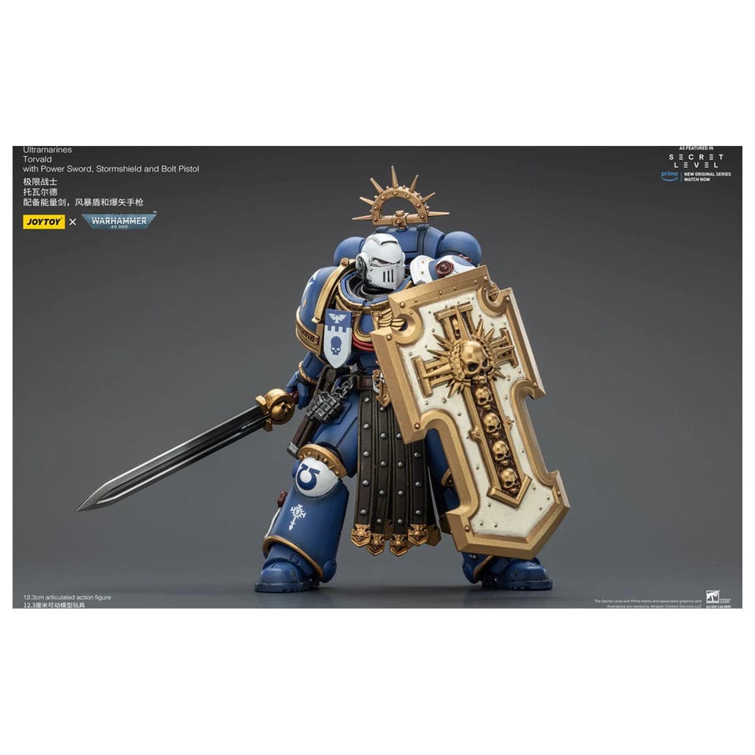 Warhammer 40,000 Action Figure Ultramarines Torvald z Power Sword, Stormshield i Bolt Pistol 13 cm zdjęcie produktu