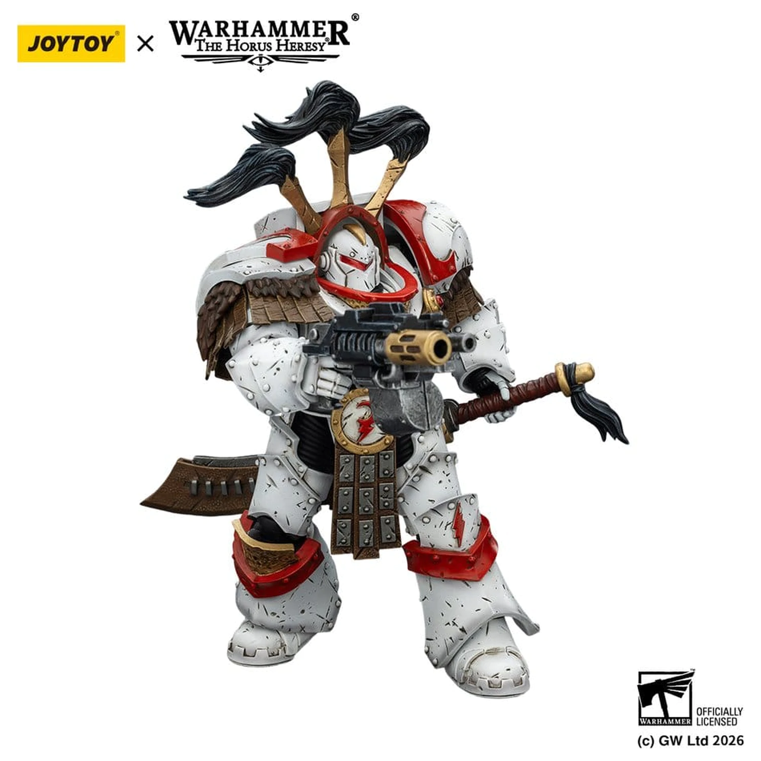 Warhammer 40,000 Action Figure White Scars Legion Praetor w pancerzu Cataphractii Terminator z Cyber Hawkiem, mieczem Chogorian i combi-melta 14 cm zdjęcie produktu