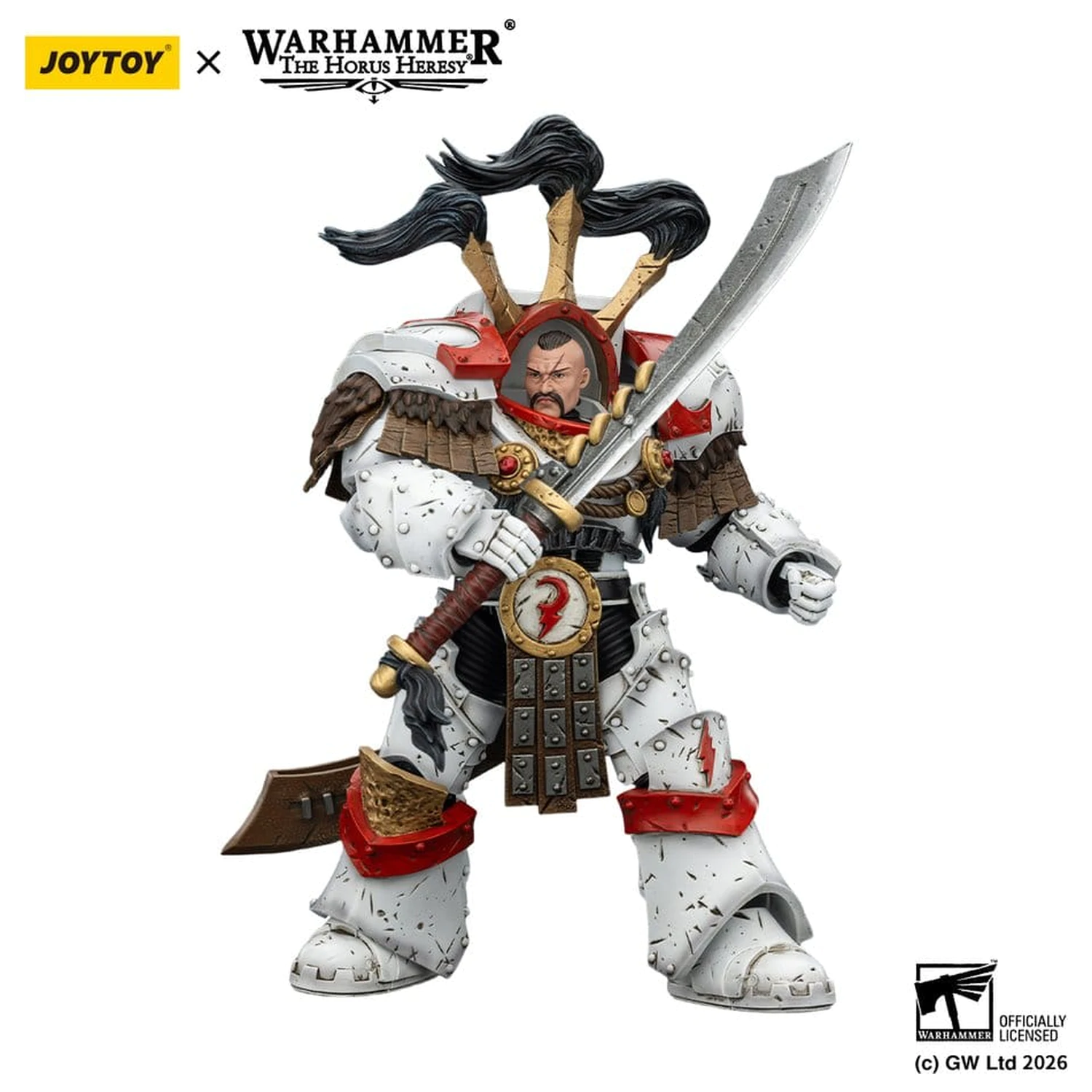 Warhammer 40,000 Action Figure White Scars Legion Praetor w pancerzu Cataphractii Terminator z Cyber Hawkiem, mieczem Chogorian i combi-melta 14 cm zdjęcie produktu