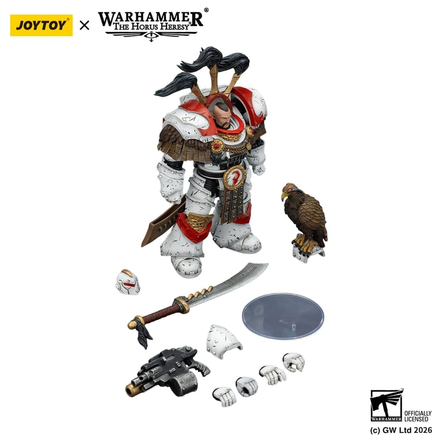 Warhammer 40,000 Action Figure White Scars Legion Praetor w pancerzu Cataphractii Terminator z Cyber Hawkiem, mieczem Chogorian i combi-melta 14 cm zdjęcie produktu