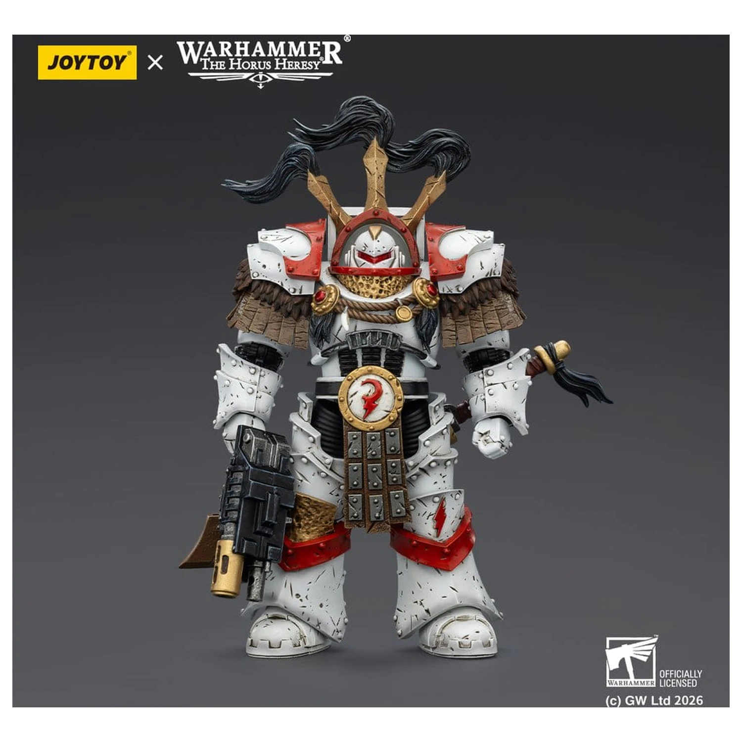 Warhammer 40,000 Action Figure White Scars Legion Praetor w pancerzu Cataphractii Terminator z Cyber Hawkiem, mieczem Chogorian i combi-melta 14 cm zdjęcie produktu
