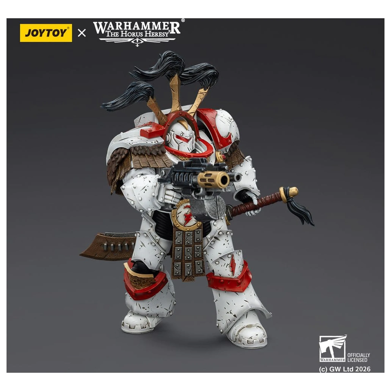 Warhammer 40,000 Action Figure White Scars Legion Praetor w pancerzu Cataphractii Terminator z Cyber Hawkiem, mieczem Chogorian i combi-melta 14 cm zdjęcie produktu