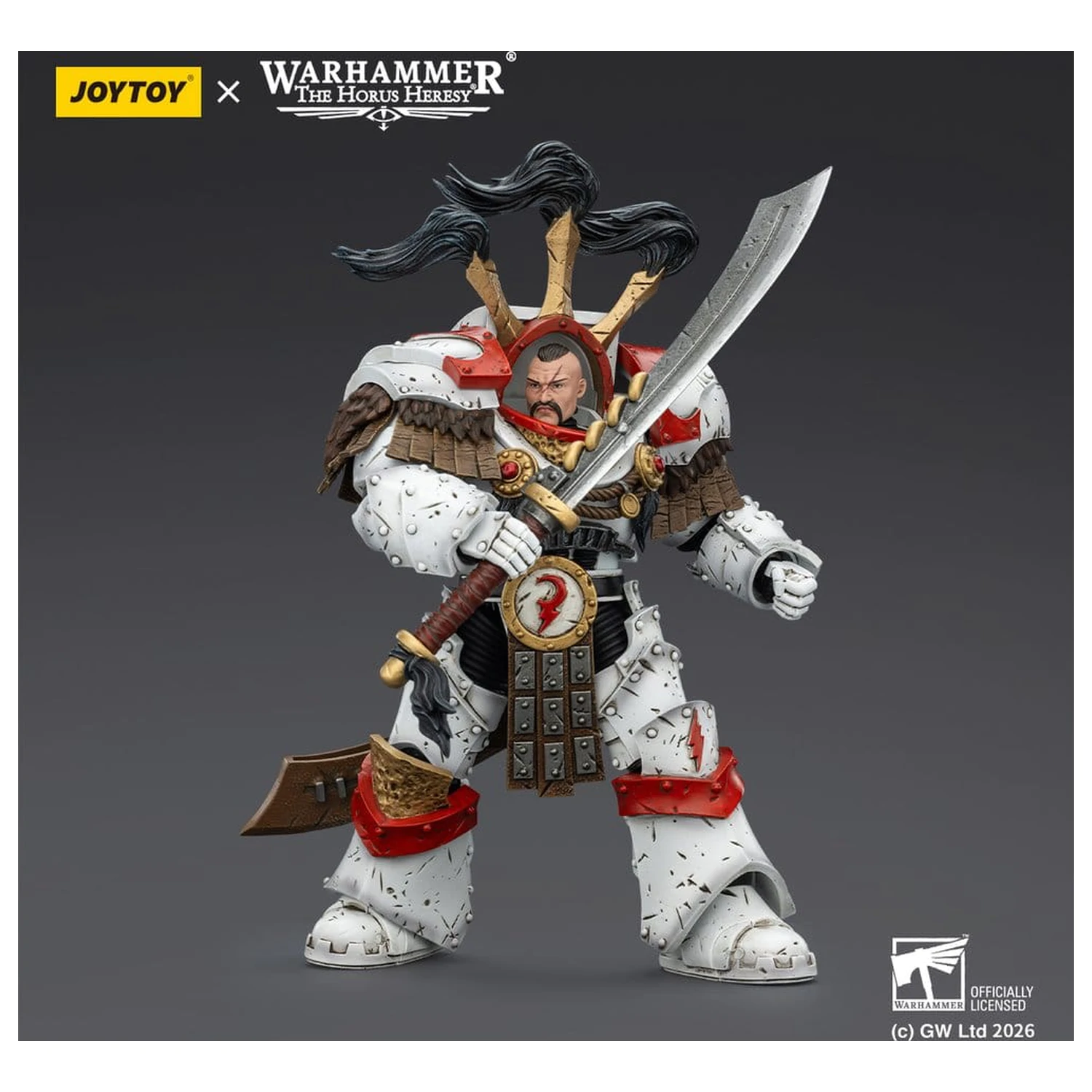 Warhammer 40,000 Action Figure White Scars Legion Praetor w pancerzu Cataphractii Terminator z Cyber Hawkiem, mieczem Chogorian i combi-melta 14 cm zdjęcie produktu