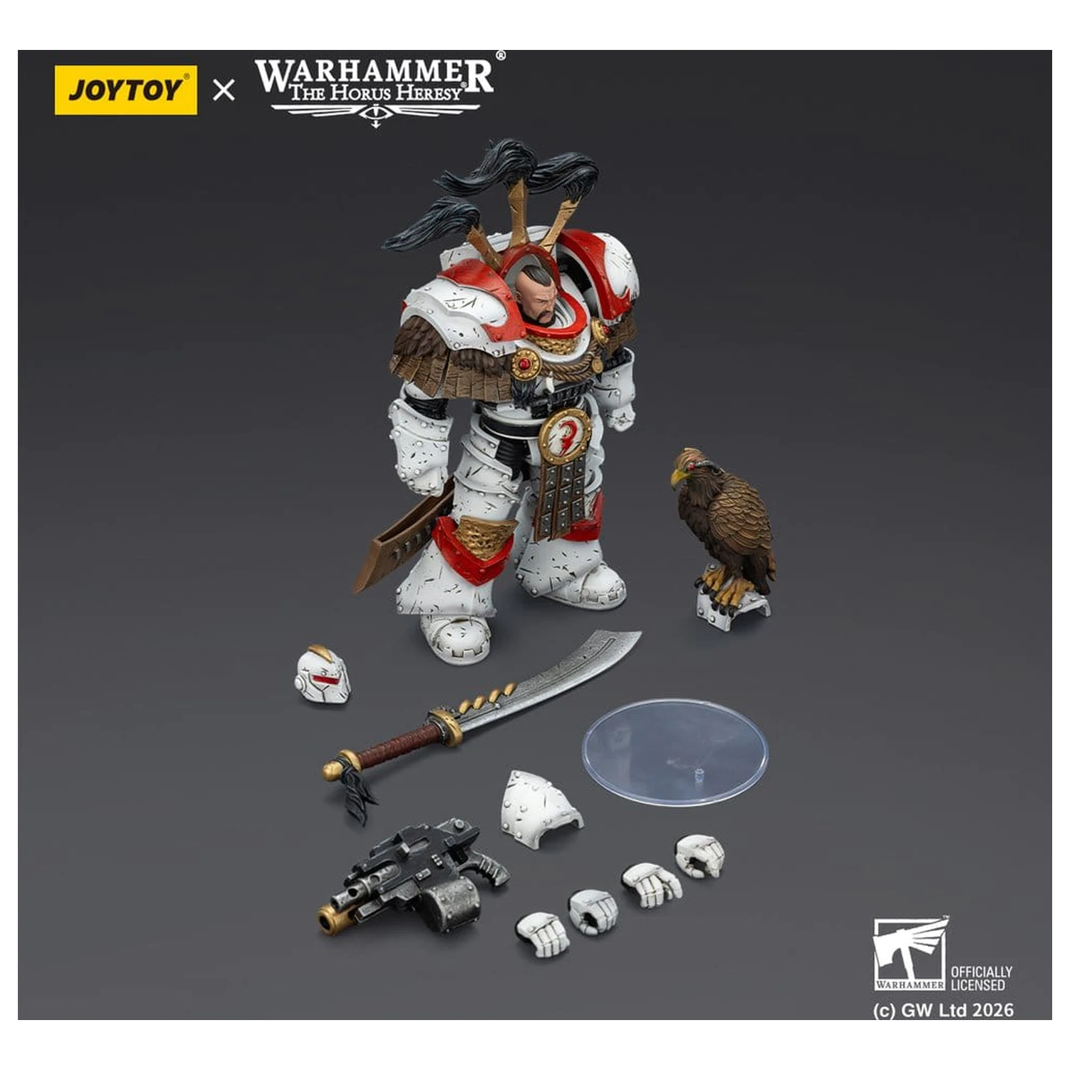 Warhammer 40,000 Action Figure White Scars Legion Praetor w pancerzu Cataphractii Terminator z Cyber Hawkiem, mieczem Chogorian i combi-melta 14 cm zdjęcie produktu