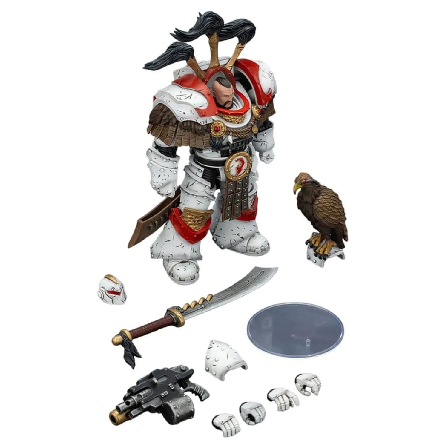 Warhammer 40,000 Action Figure White Scars Legion Praetor w pancerzu Cataphractii Terminator z Cyber Hawkiem, mieczem Chogorian i combi-melta 14 cm zdjęcie produktu