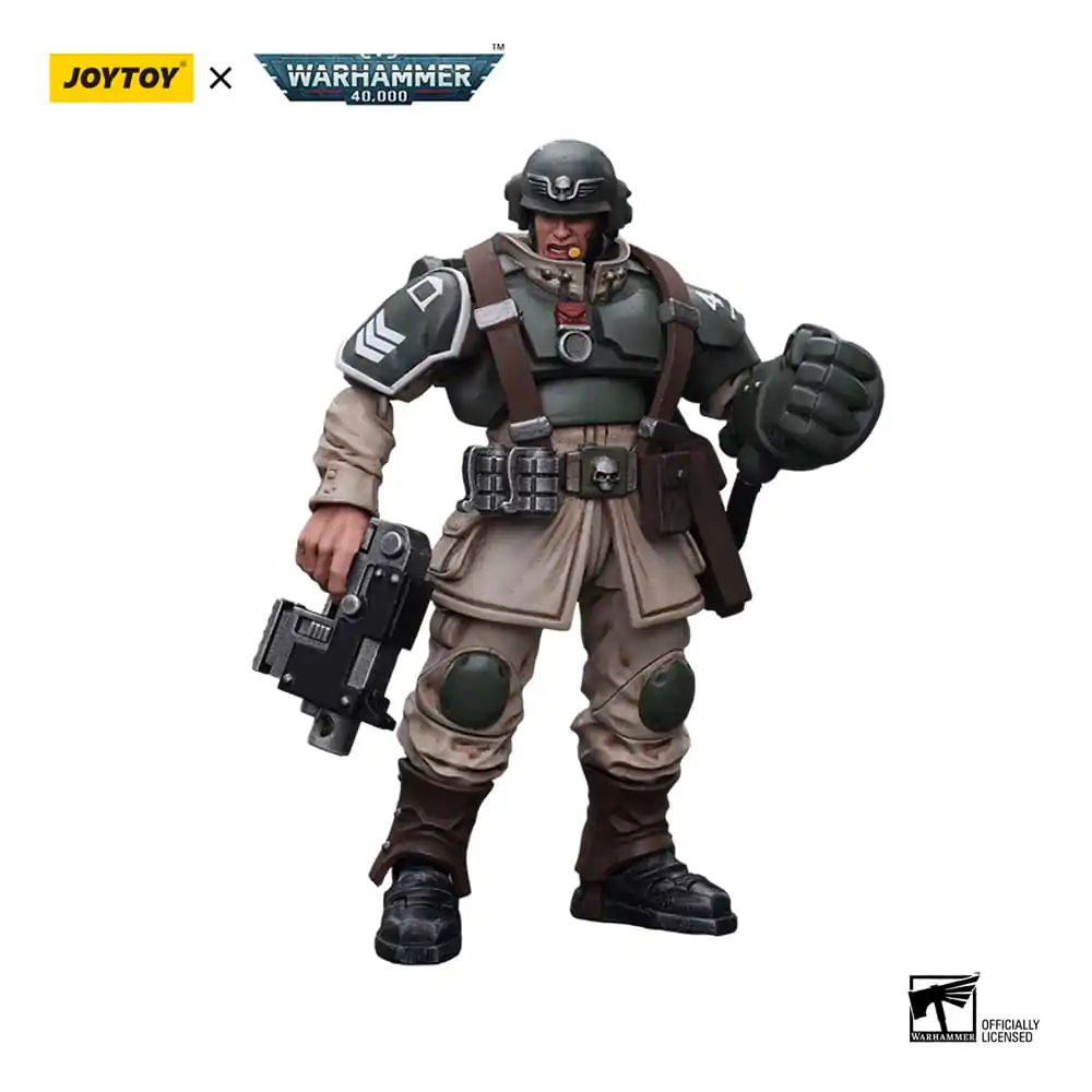 Warhammer 40k Figurka Akcji 1/18 Astra Militarum Cadian Command Squad Veteran Sierżant z Power Fist 12 cm zdjęcie produktu