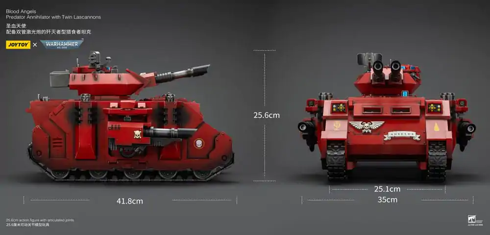 Warhammer 40k Figurka Akcji 1/18 Blood Angels Predator Annihilator z Podwójnymi Działami Laserowymi 26 cm zdjęcie produktu