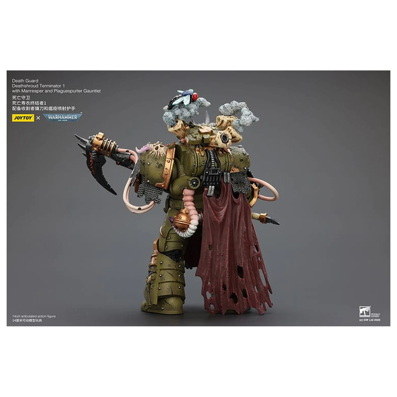 Warhammer 40k Figurka Akcji 1/18 Death Guard Deathshroud Terminator 1 z Manreaperem i Plaguespurter Gauntletem 14 cm zdjęcie produktu