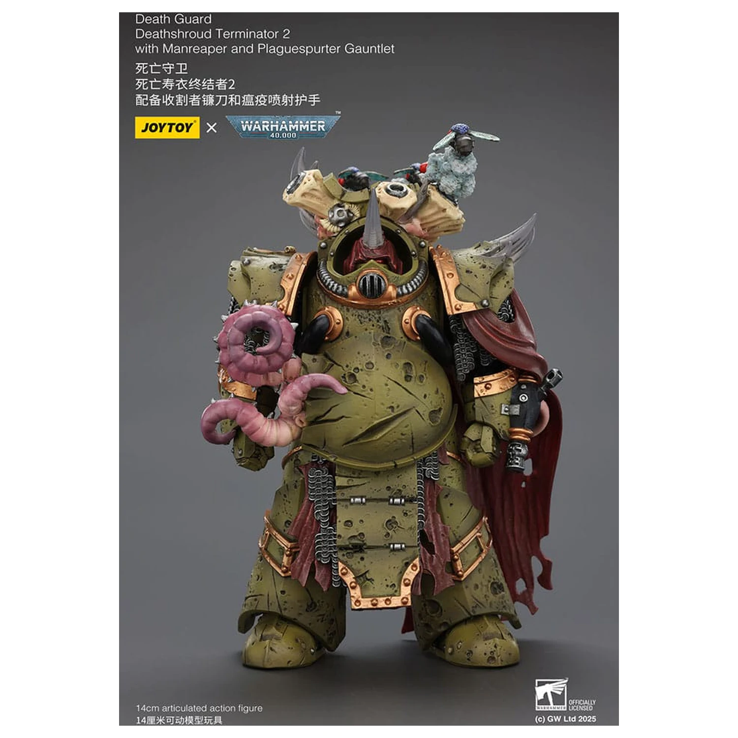 Warhammer 40k Figurka Akcji 1/18 Death Guard Deathshroud Terminator 2 z Manreaper i Plaguespurter Gauntlet 14 cm zdjęcie produktu