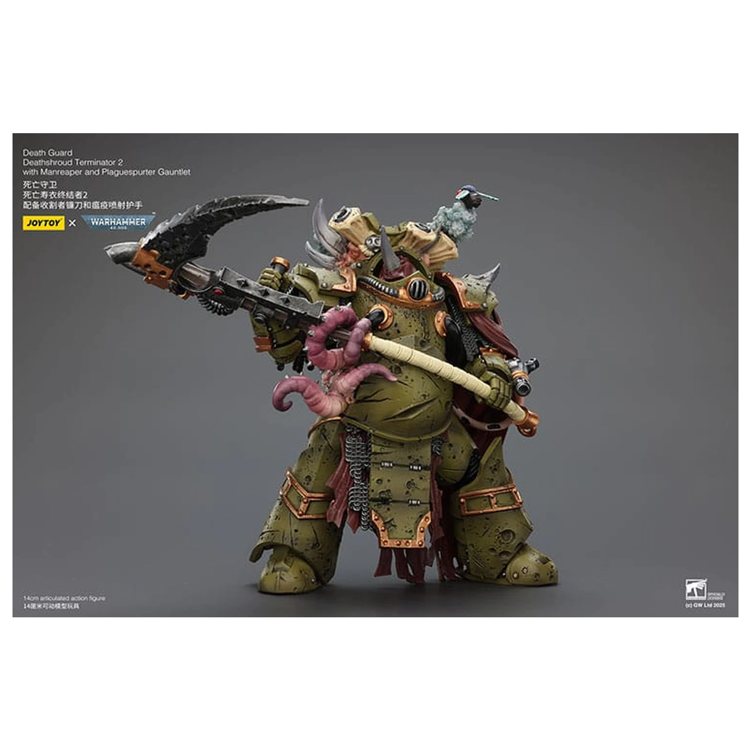 Warhammer 40k Figurka Akcji 1/18 Death Guard Deathshroud Terminator 2 z Manreaper i Plaguespurter Gauntlet 14 cm zdjęcie produktu