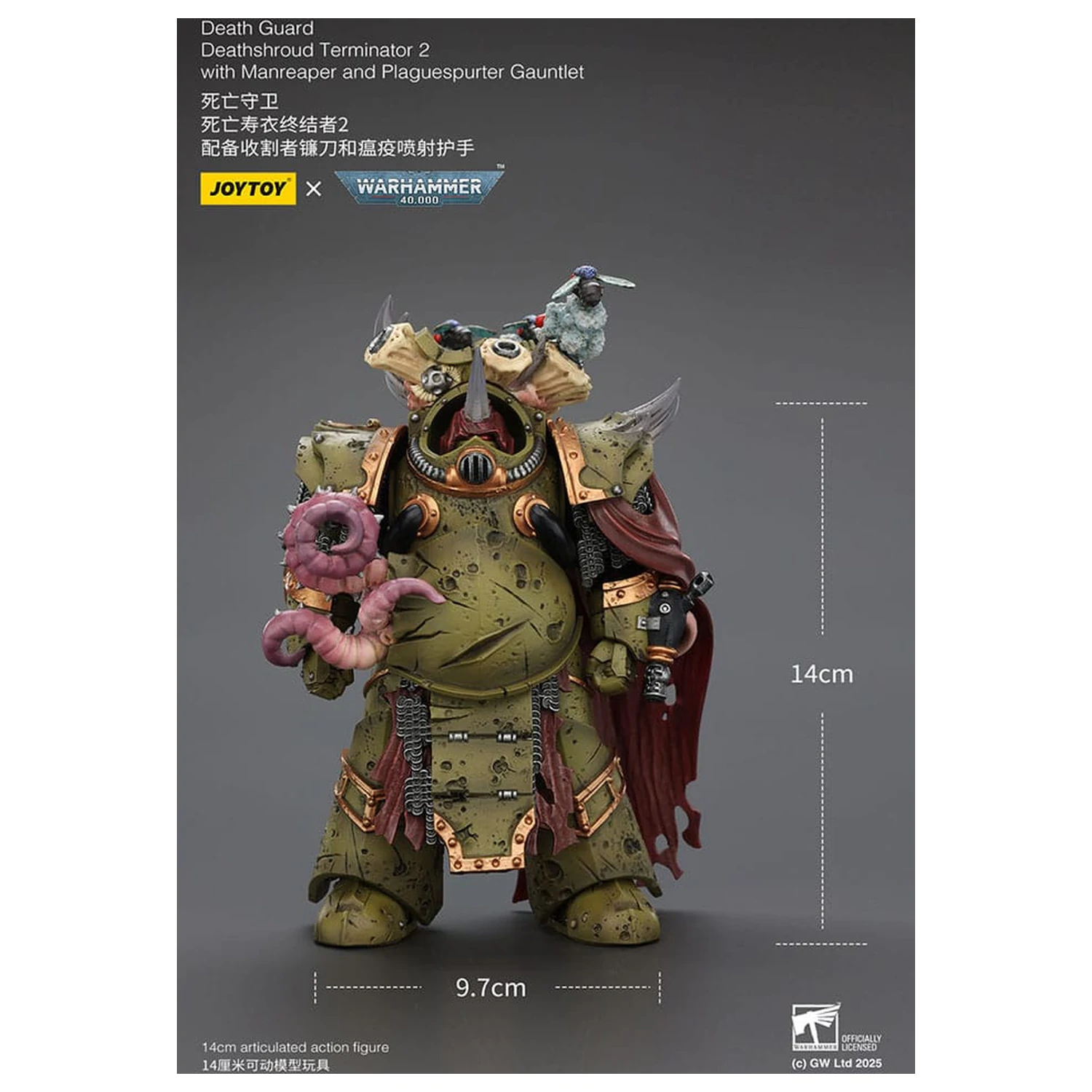 Warhammer 40k Figurka Akcji 1/18 Death Guard Deathshroud Terminator 2 z Manreaper i Plaguespurter Gauntlet 14 cm zdjęcie produktu