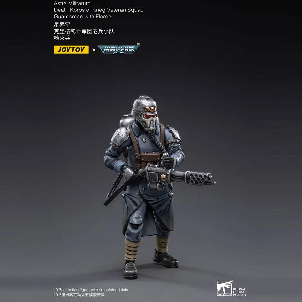Warhammer 40k Action Figure 1/18 Death Korps of Krieg Veteran Squad Guardsman z miotaczem płomieni 10 cm zdjęcie produktu
