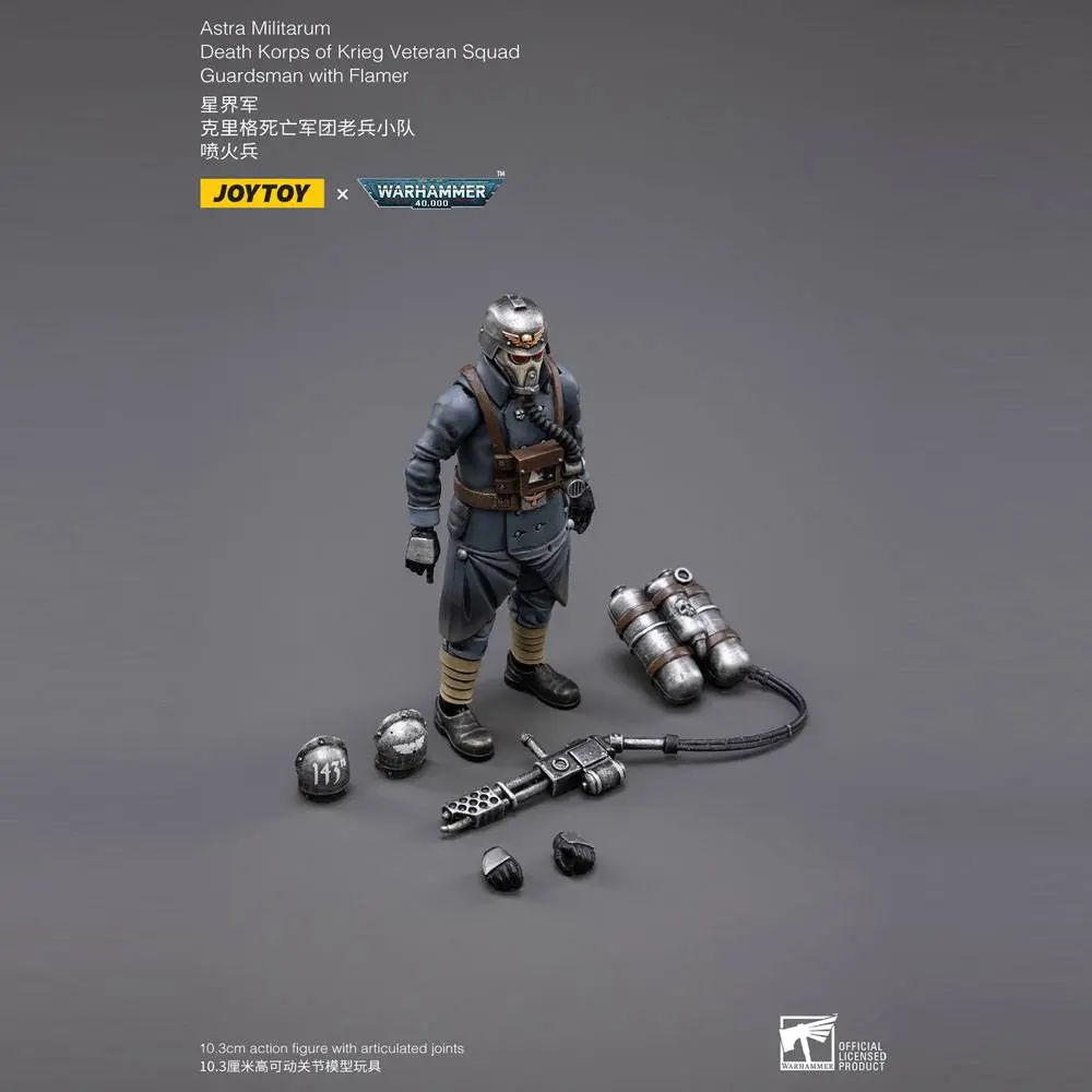 Warhammer 40k Action Figure 1/18 Death Korps of Krieg Veteran Squad Guardsman z miotaczem płomieni 10 cm zdjęcie produktu