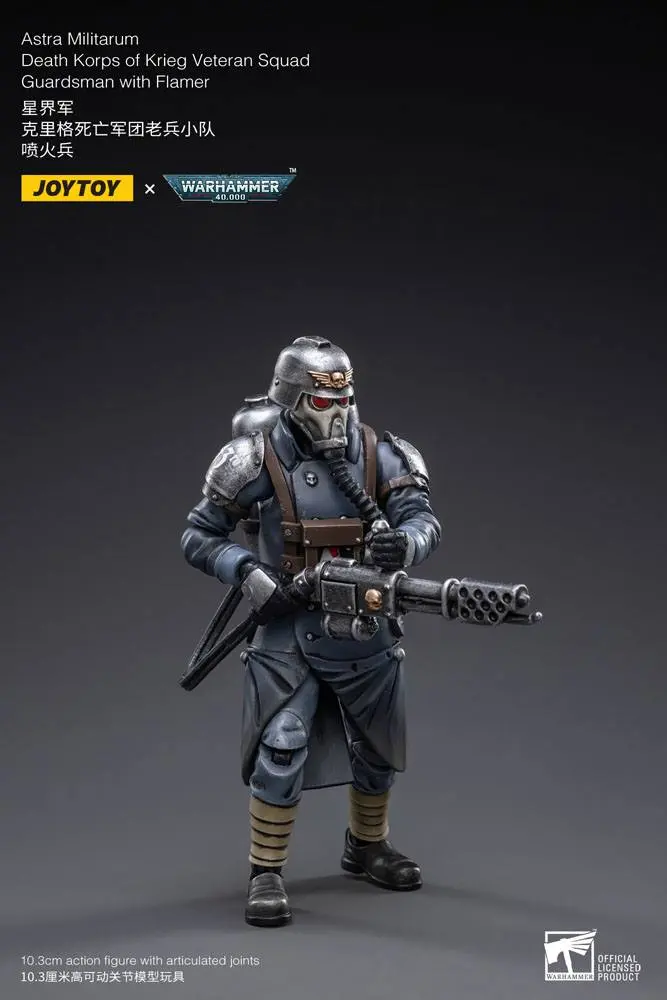 Warhammer 40k Action Figure 1/18 Death Korps of Krieg Veteran Squad Guardsman z miotaczem płomieni 10 cm zdjęcie produktu