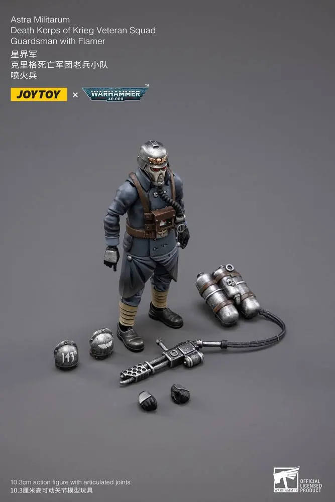 Warhammer 40k Action Figure 1/18 Death Korps of Krieg Veteran Squad Guardsman z miotaczem płomieni 10 cm zdjęcie produktu