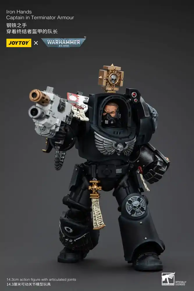 Warhammer 40k Figurka Akcji 1/18 Iron Hands Kapitan w Zbroi Terminatora 14 cm zdjęcie produktu