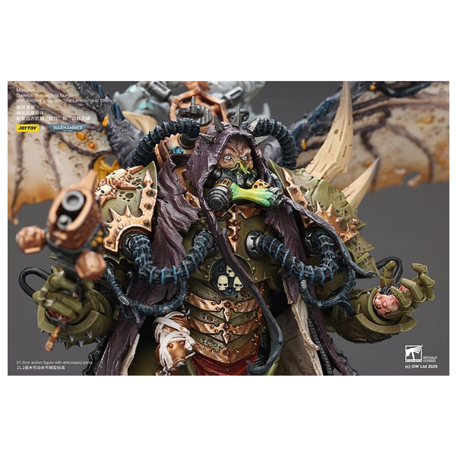 Warhammer 40k Figurka 1/18 Mortarion Daemon Primarch of Nurgle z antycznymi broniami The Lantern i Silence 21 cm zdjęcie produktu