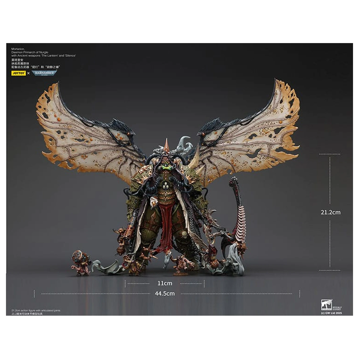 Warhammer 40k Figurka 1/18 Mortarion Daemon Primarch of Nurgle z antycznymi broniami The Lantern i Silence 21 cm zdjęcie produktu