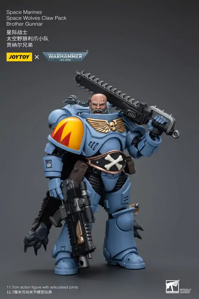 Warhammer 40k Figurka Akcji 1/18 Space Marines Space Wolves Claw Pack Brat Gunnar 12 cm zdjęcie produktu